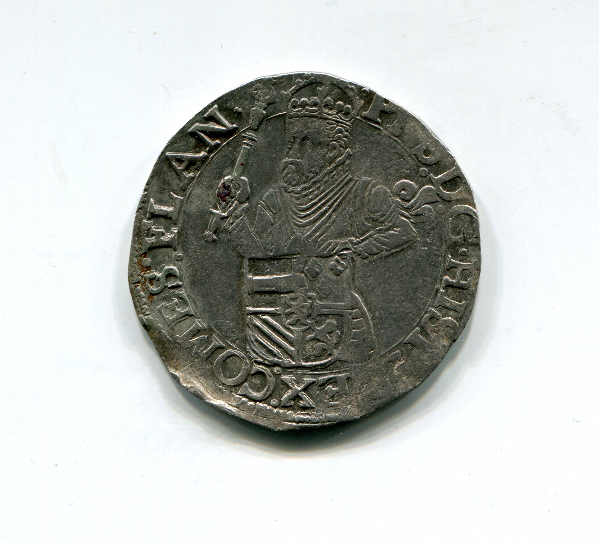 Flanders Philip II Half Ecu des Etats Bruges 1577 obv 177.jpg