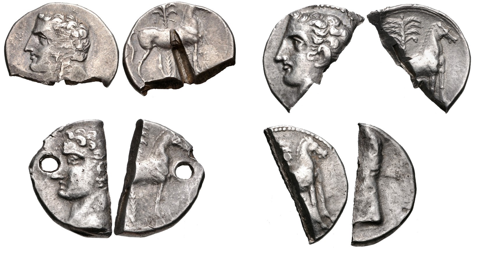 Four Halved Punic AR Shekels Ex CNG EA 249 and 259.jpg