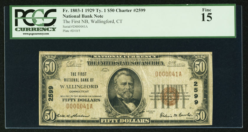 Fr-1803 1929 Ty 1 $50 NBN Wallingford CT Fine 15 PCGS Obv.jpg
