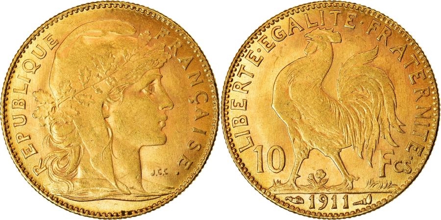 France 10 Francs Marianne gold 1911 Numiscorner.jpg