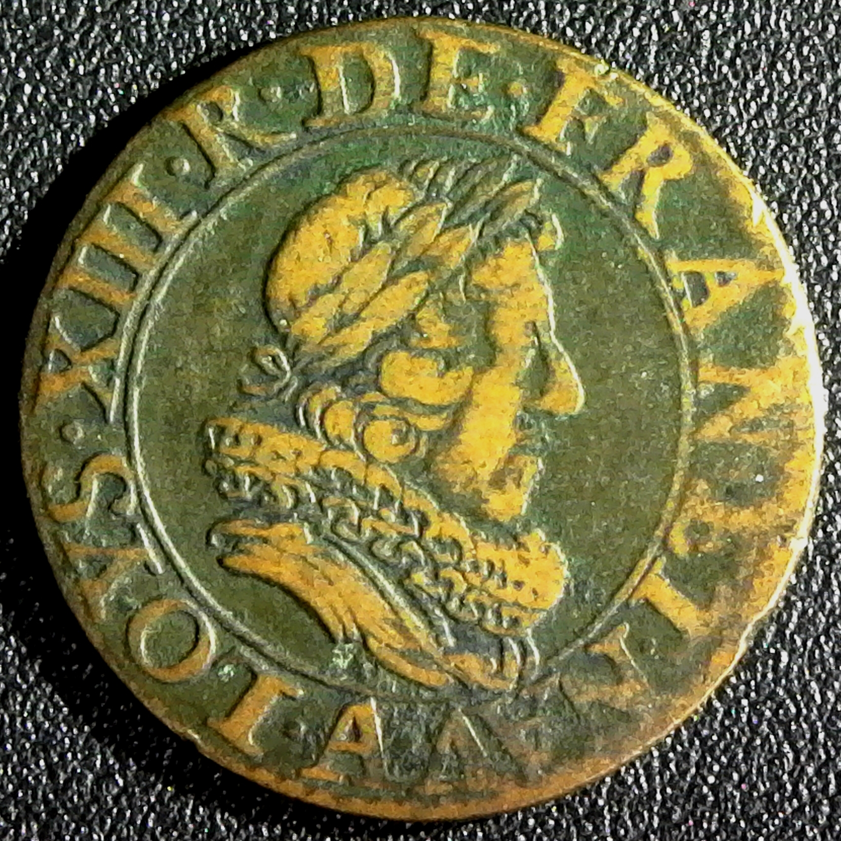 France Double Tournois 1628-A Louis XIII obv.jpg