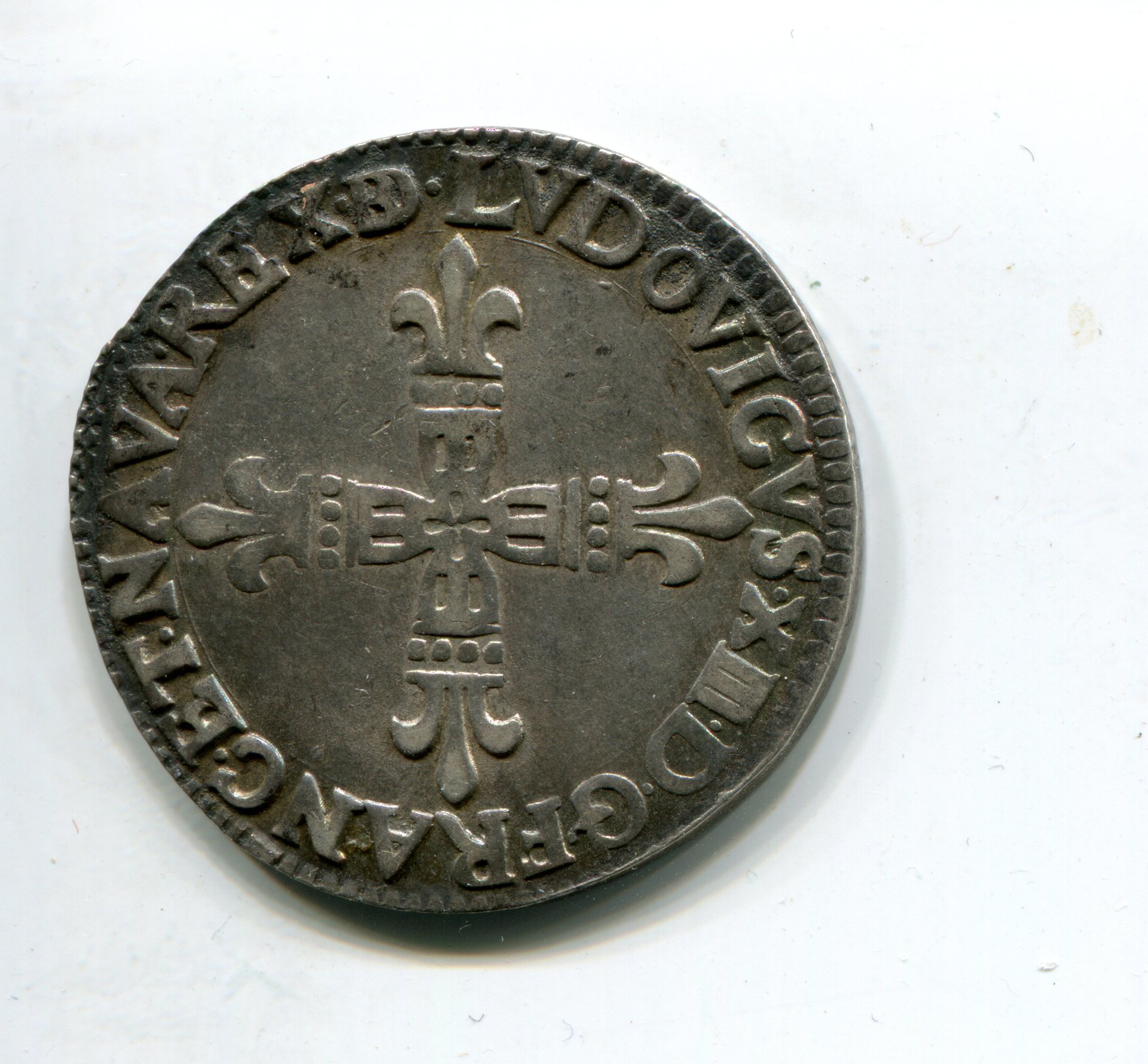 France Louis XIII Qtr ecu de  Béarn 1610 Morlaas obv 715.jpg