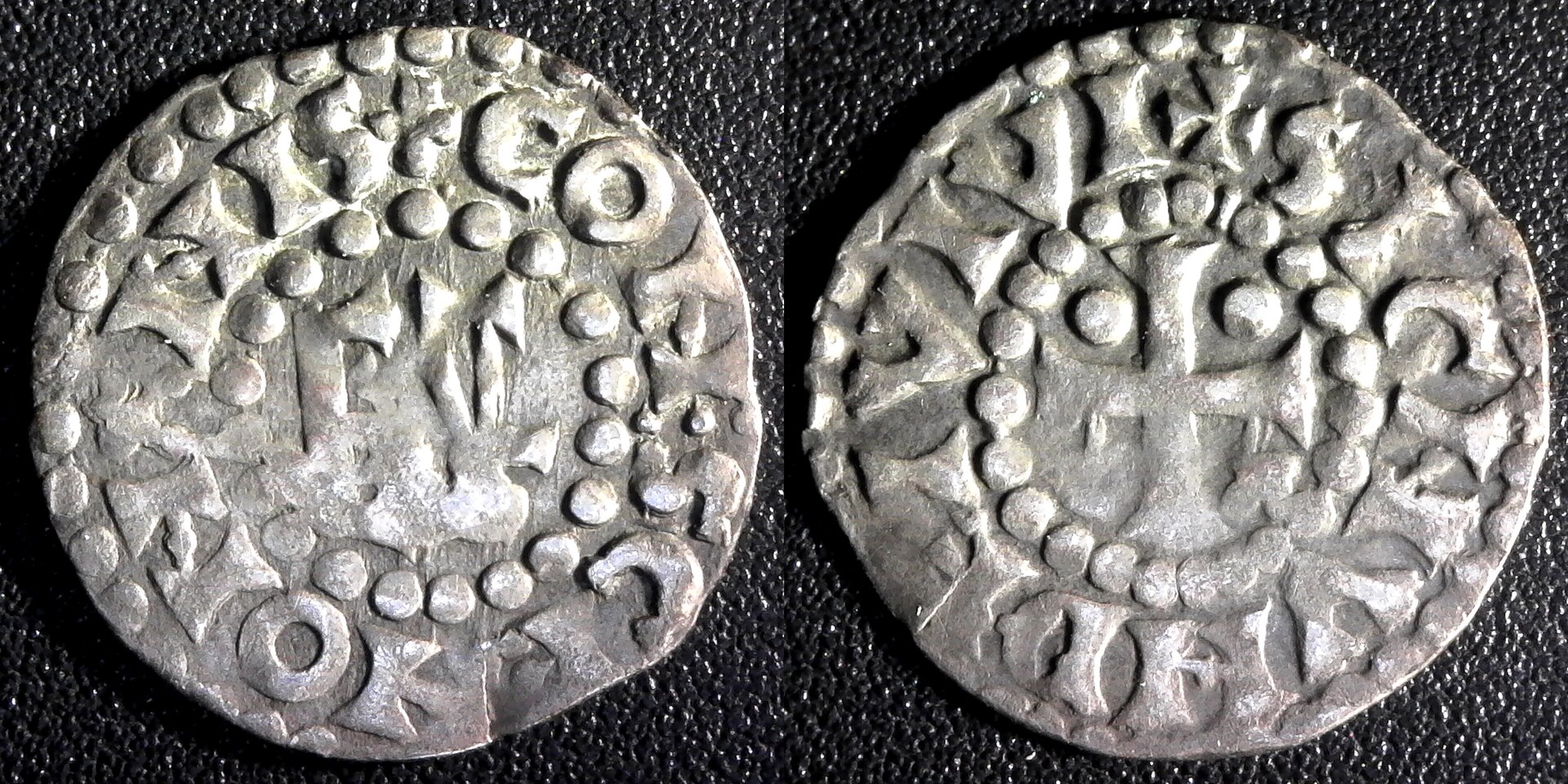 FRANCE - MAINE 12 CENTURY - DENIER 12th cent R-4122 SIGNUM DEI VIVI obv-side.jpg