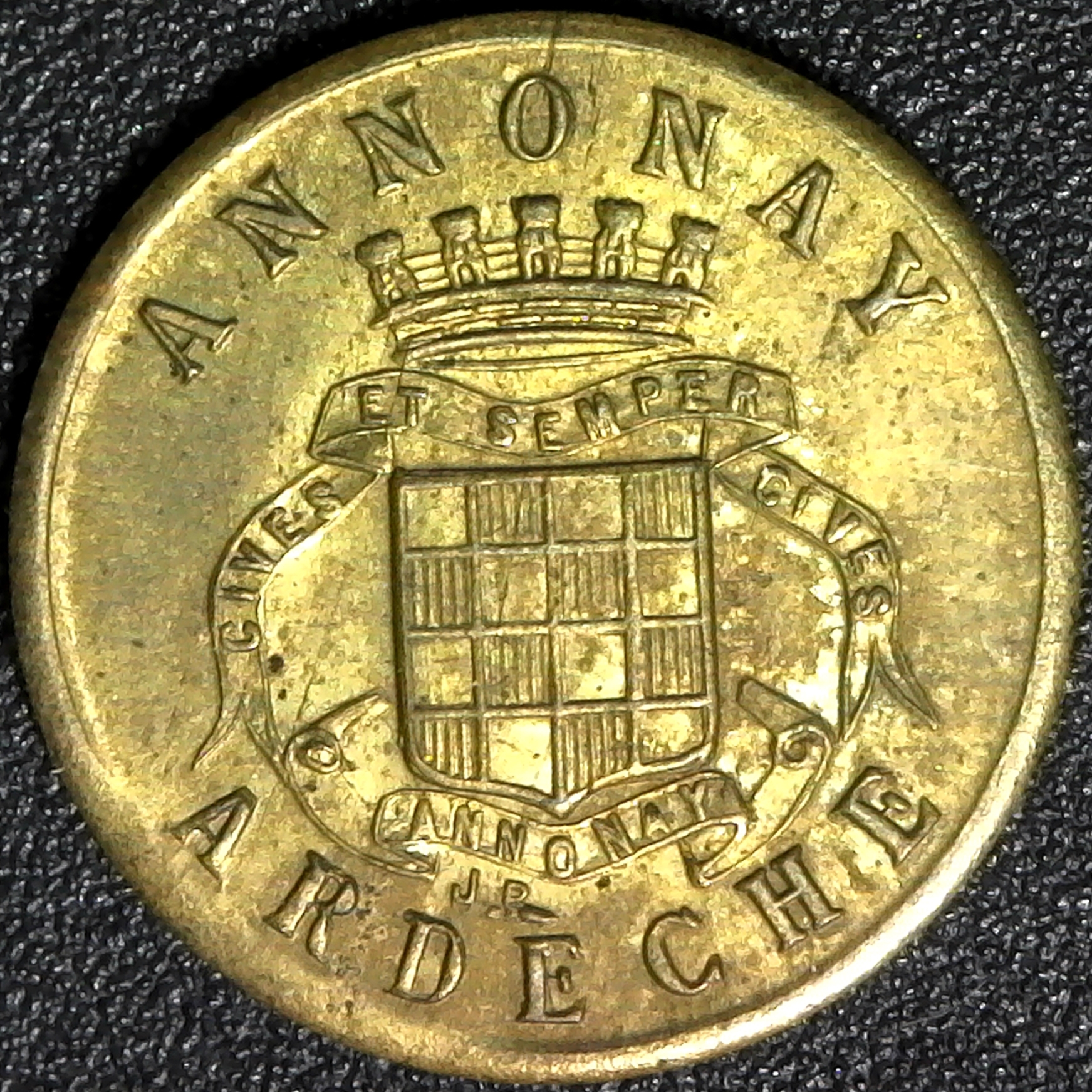 France Notgeld Annonay 1918 BRASS Essai rev.jpg