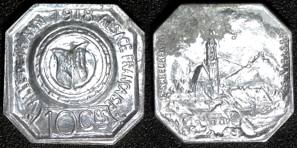 France Notgeld Ville de Thann 10 Centimes 1918  obv-side.jpg