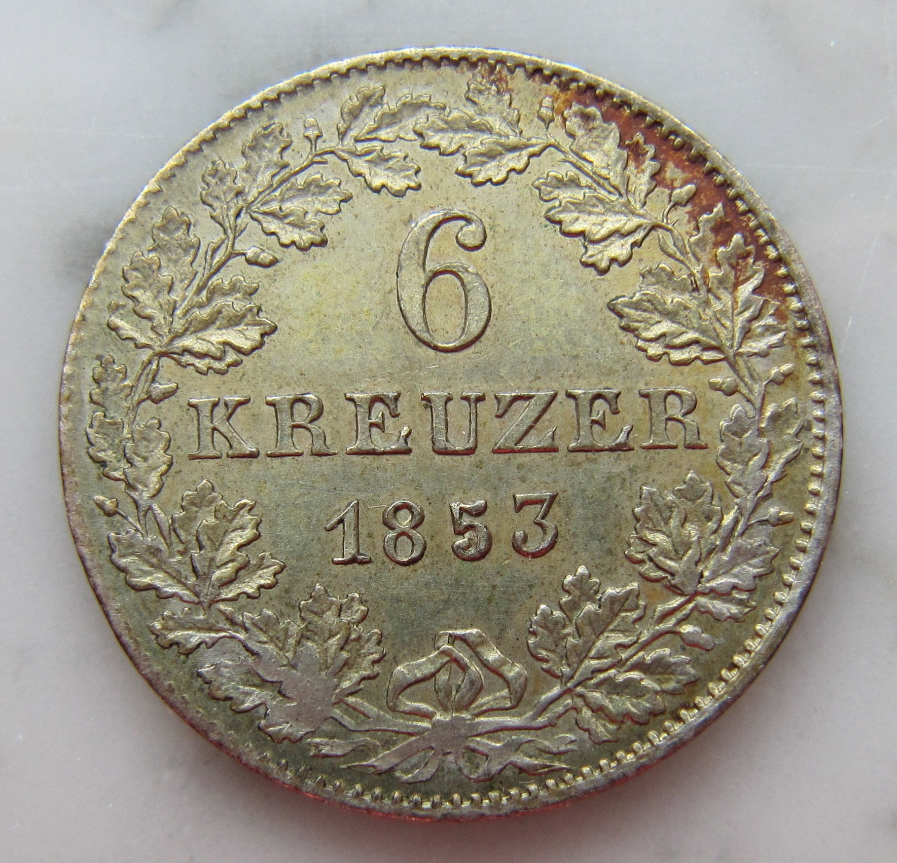 Frankfurt 6 kreuzer 1853 REV - 1.jpg