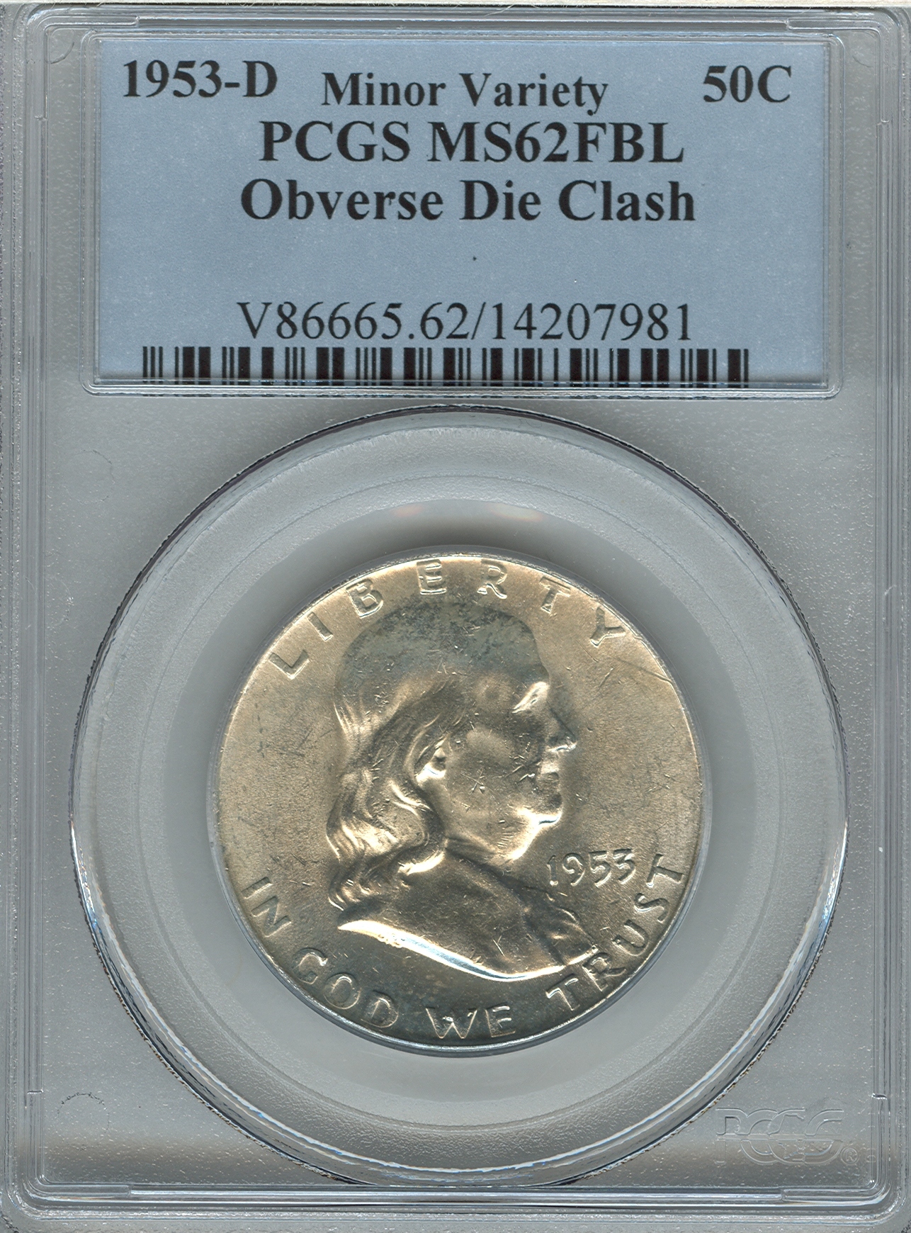 Franklin 1953-D Obverse Die Clash 14207981 PCGS MS62FBL Slab Obv.jpg