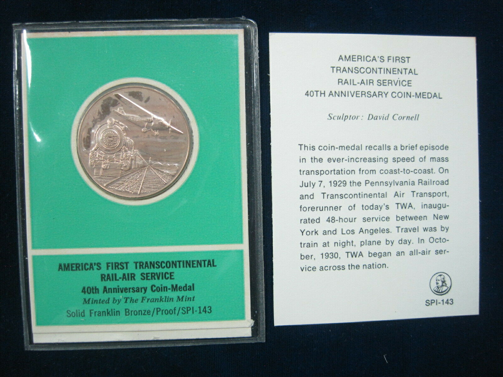 Franklin Mint Limited Edition 1st Transcontinental Rail Air 1.jpg