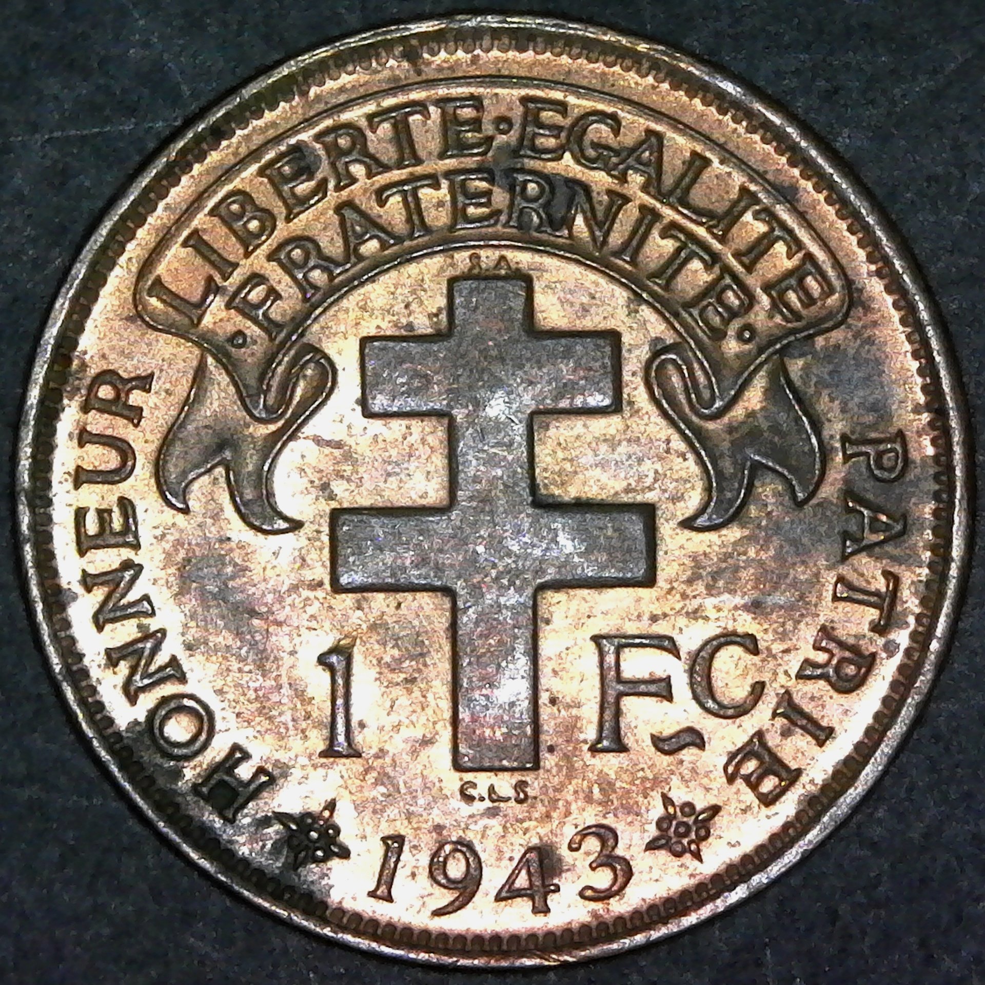 French Equatorial Africa 1 Franc 1943 obv A.jpg