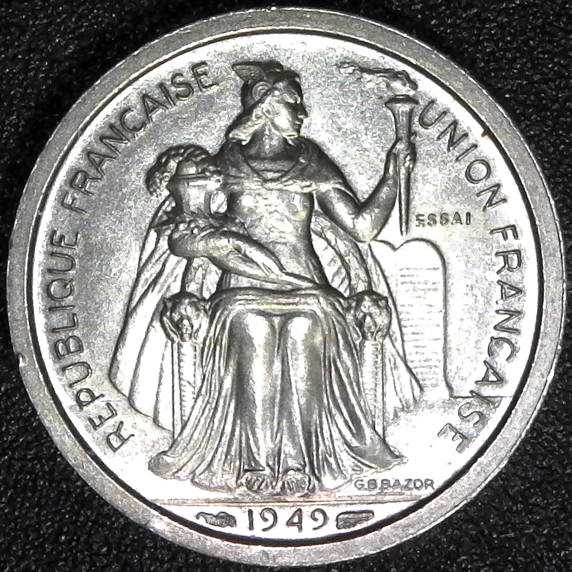 French Oceania 1 Franc Essai 1949 rev.jpg
