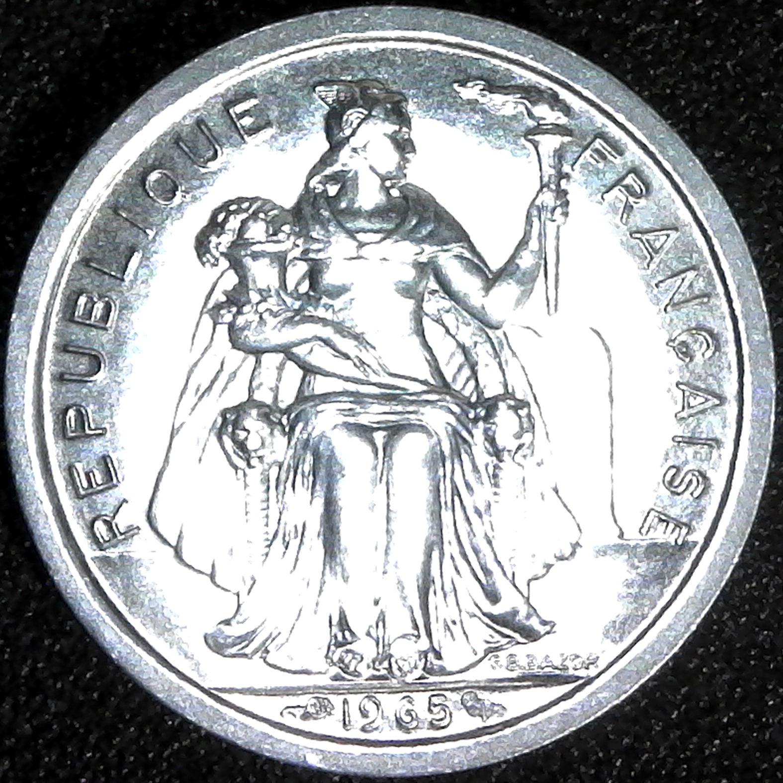 French Polynesia 1 Franc 1965 rev.jpg