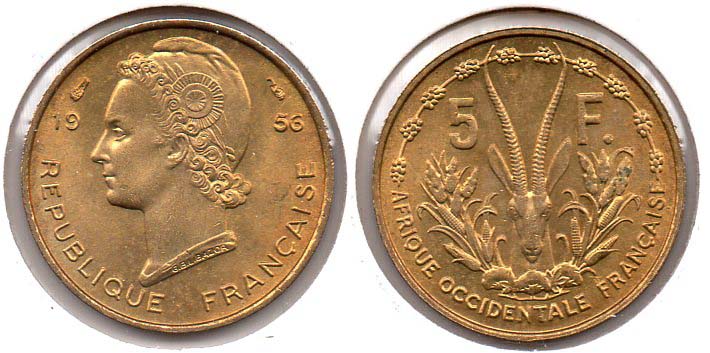 French West Africa - 5 Francs - 1956.jpg