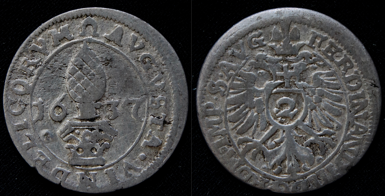 Frühe Neuzeit – Altdeutschland – Augsburg, 2 Kreuzer, 1637.png