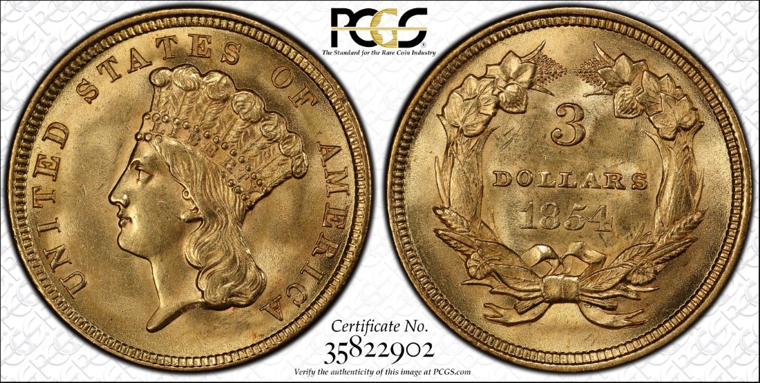 G$3 1854 MS63 PCGS 35822902 Trueview.jpg