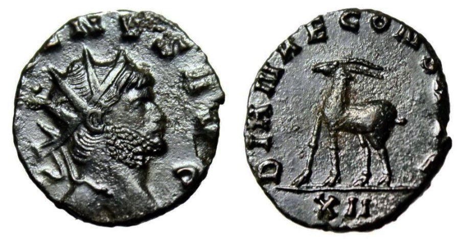 Gallienus DIANAE CONS AVG gazelle antoninianus.jpg