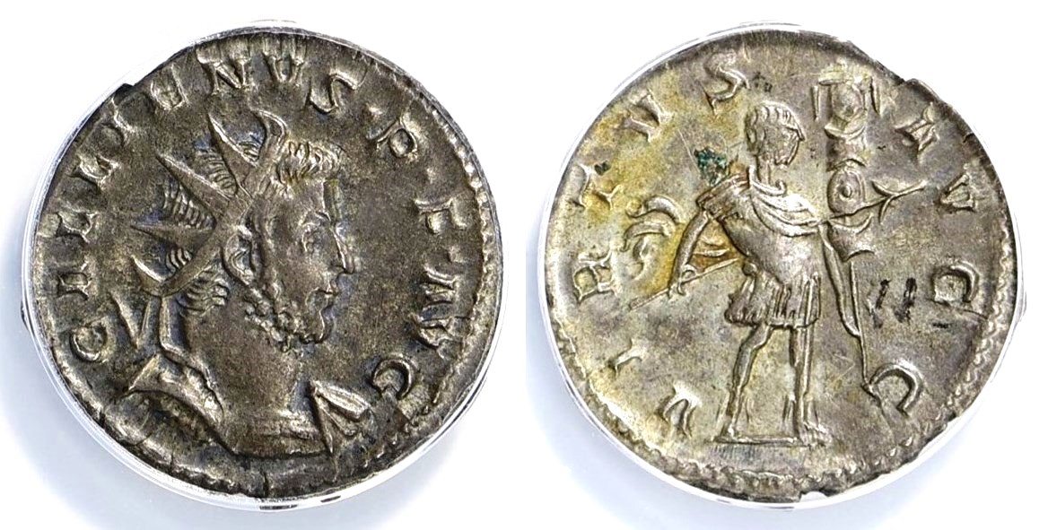 Gallienus VIRTVS AVGG Emperor stg r c spear and standard slabbed.jpg