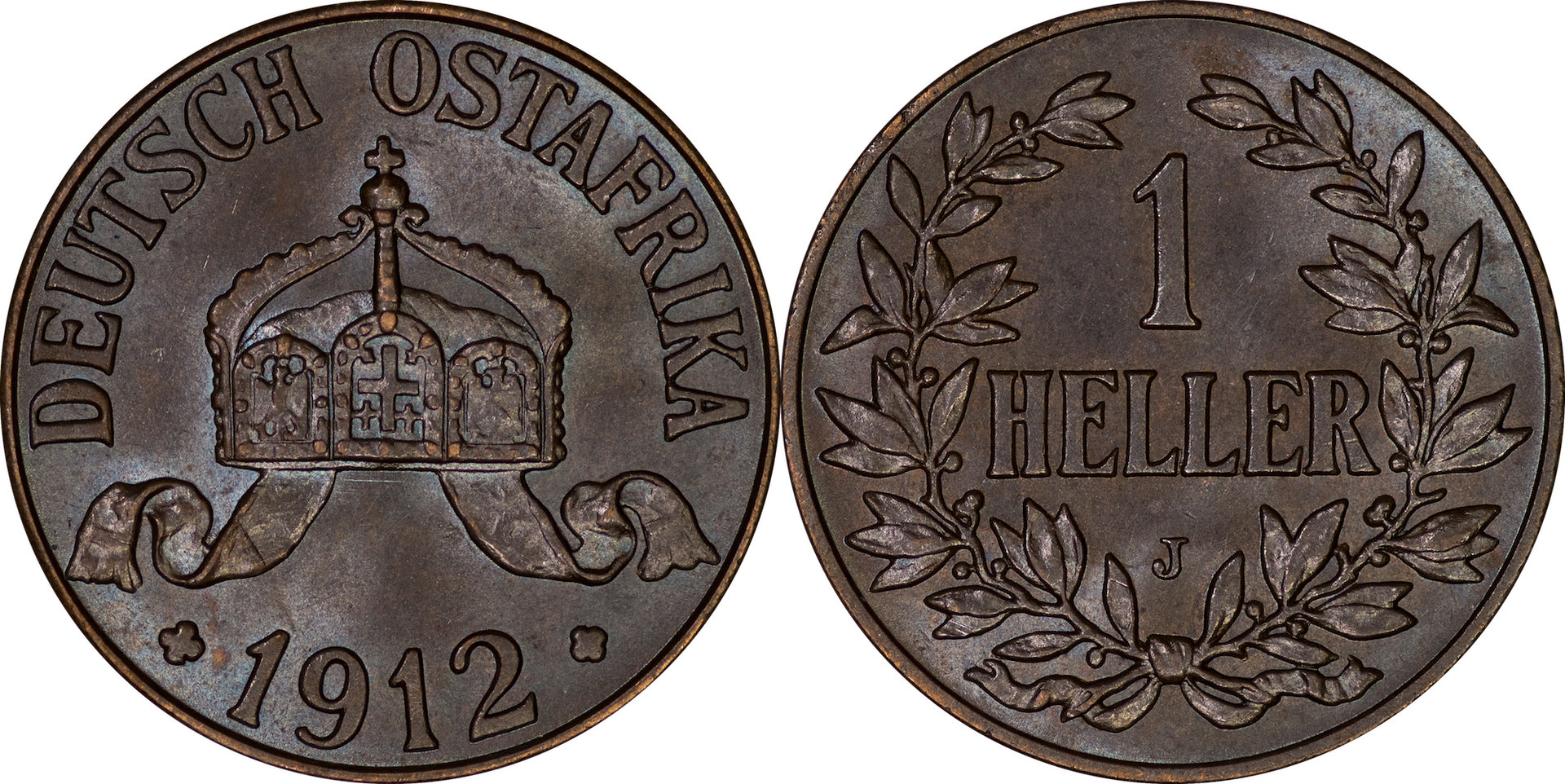 German East Africa - 1912 J 1 Heller.jpg