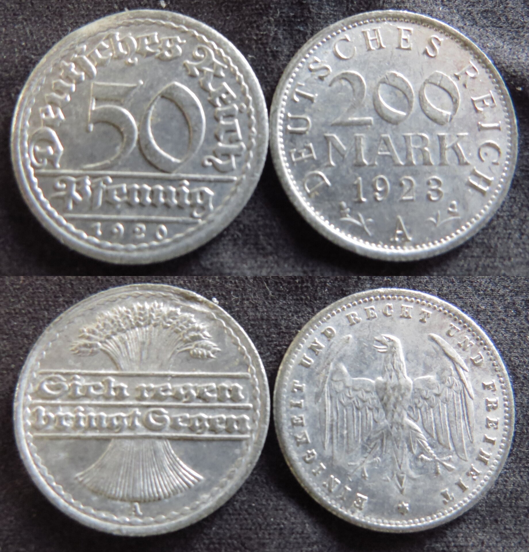 Germany 1920 50 Pfennig, 1923 200 Mark.jpg