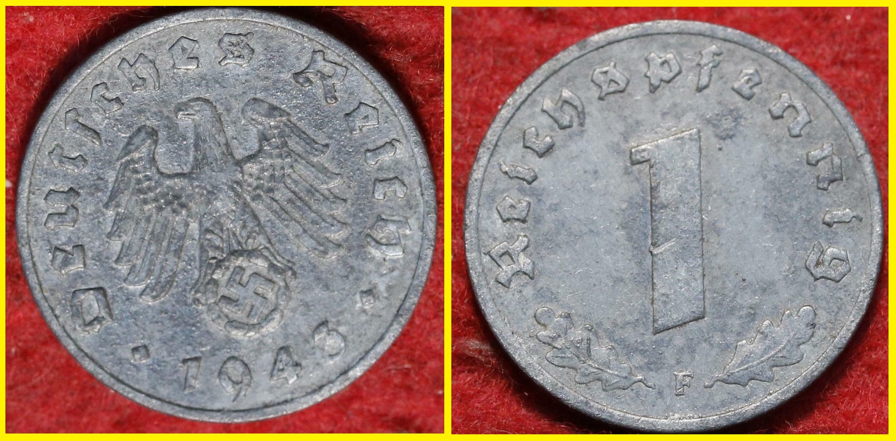Germany 1943-F  1 Pfennig Foreign Coin c $4.25 + $2 ..jpg