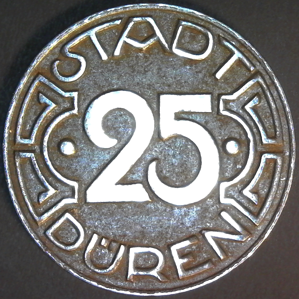 Germany 25 Pfennig Stadt Duren 1919 rev.jpg