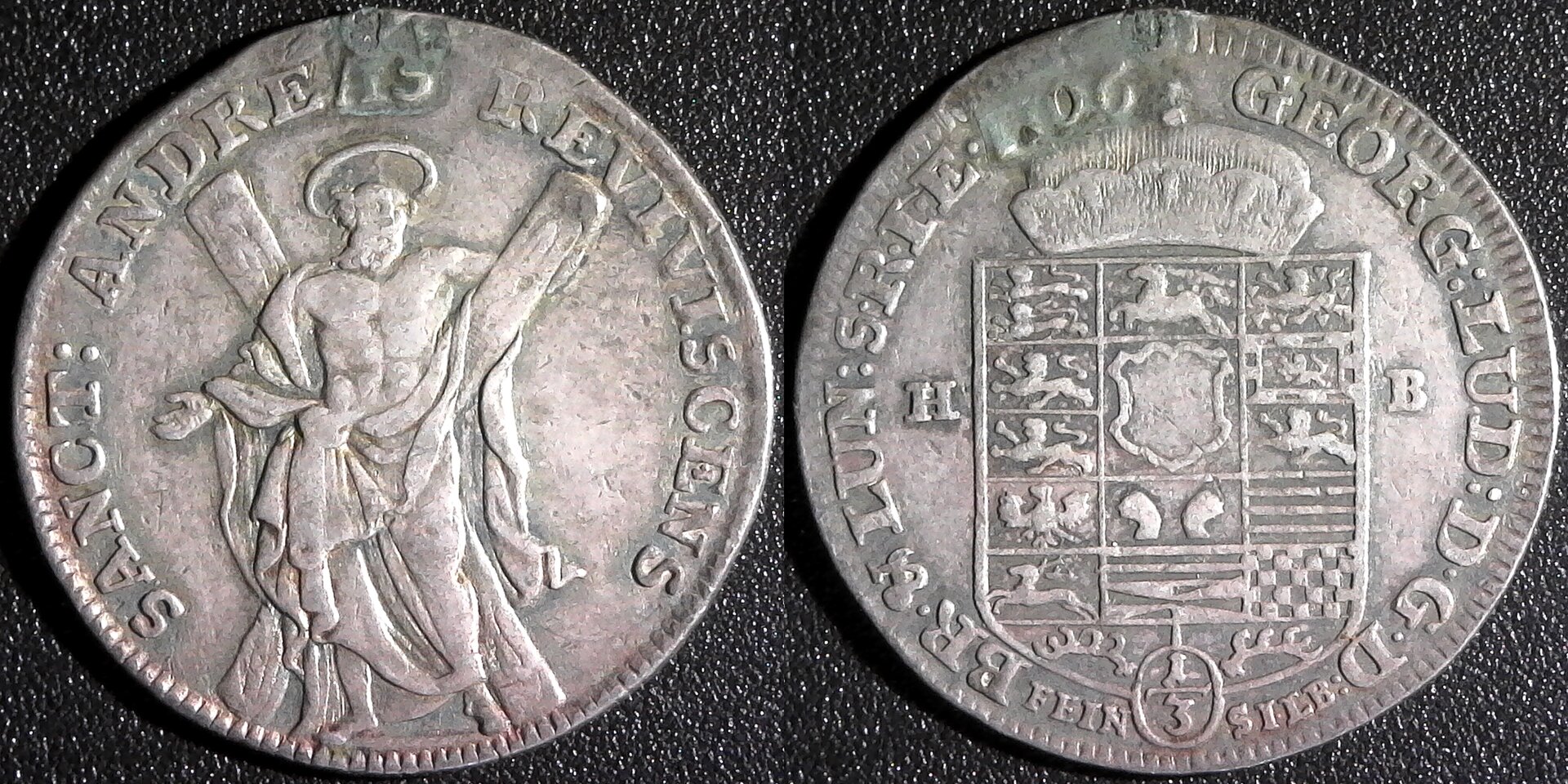 Germany Brunswick Luneburg Cal Hannover 1 3 Thaler KM 47 Obv A-side.jpg