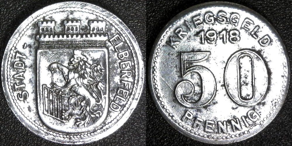 Germany Elberfeld 50 Pfennig 1918 obv-side.jpg