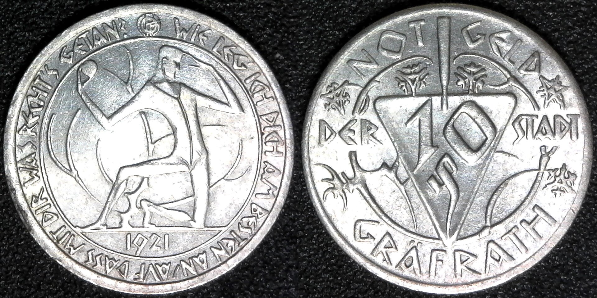 Germany Grafrath 10 Pfennig 1921 obv-side.jpg