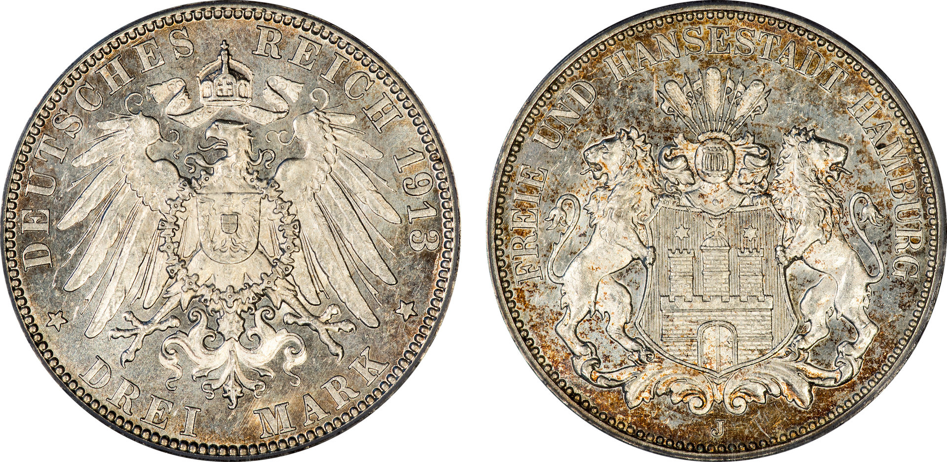 Germany (Hamburg) - 1913 J 3 Mark PCGS MS62.jpg