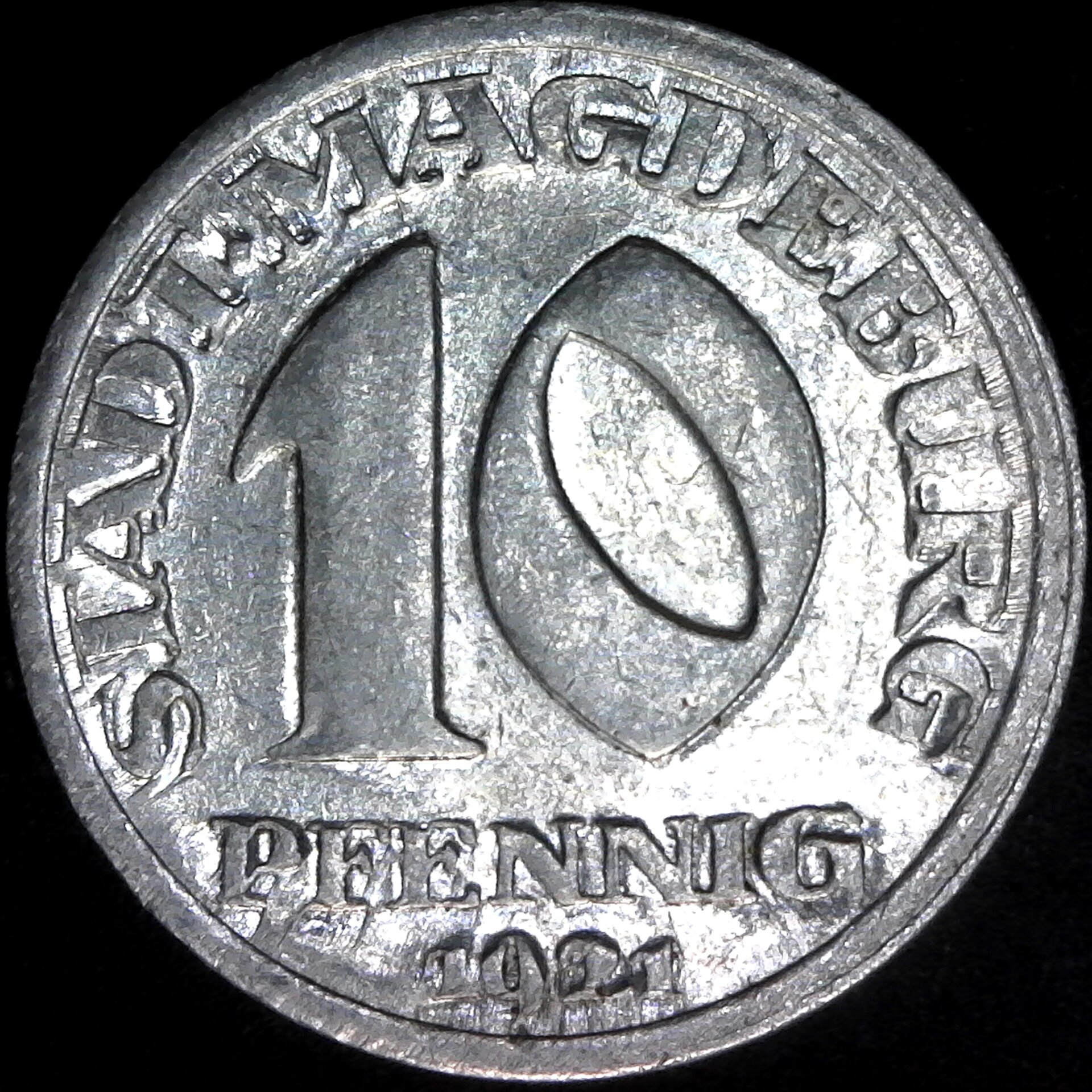 Germany Magdeburg 10 Pfennig 1921 obv.jpg