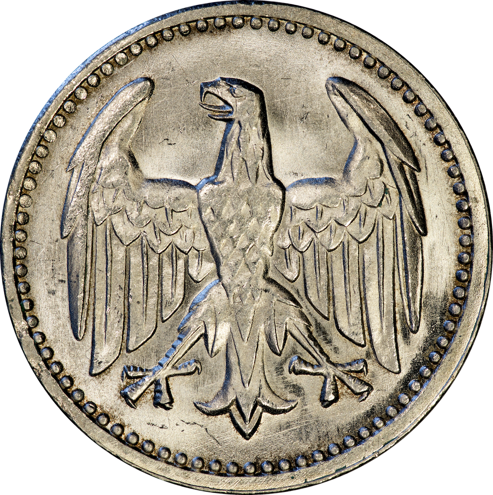 Germany (Weimar) - 1924 J 3 Mark - Obverse.png