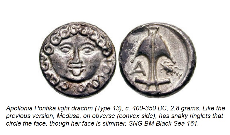 Goldsborough Type 13, Apollina Pontika, Medusa on obverse.jpg