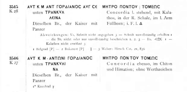 Gordian III and Tranquillina Tomis Homonoia AMNG listing.JPG