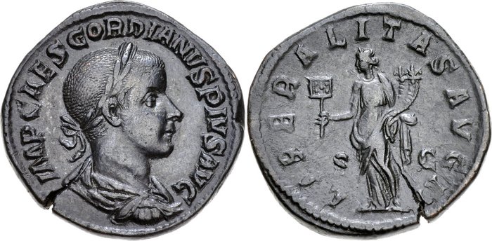 Gordian III Liberalitas Sestertius CNG 85, 1035 (then NAC, Naville).jpg