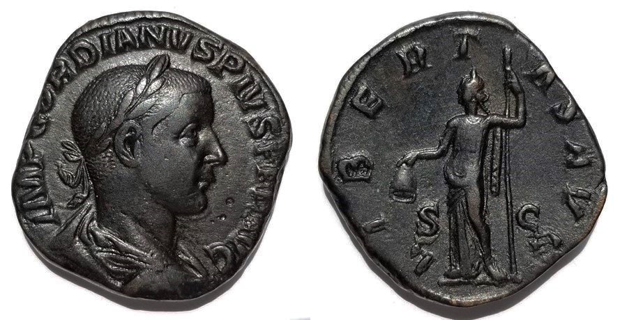 Gordian III Libertas standing sestertius.jpg