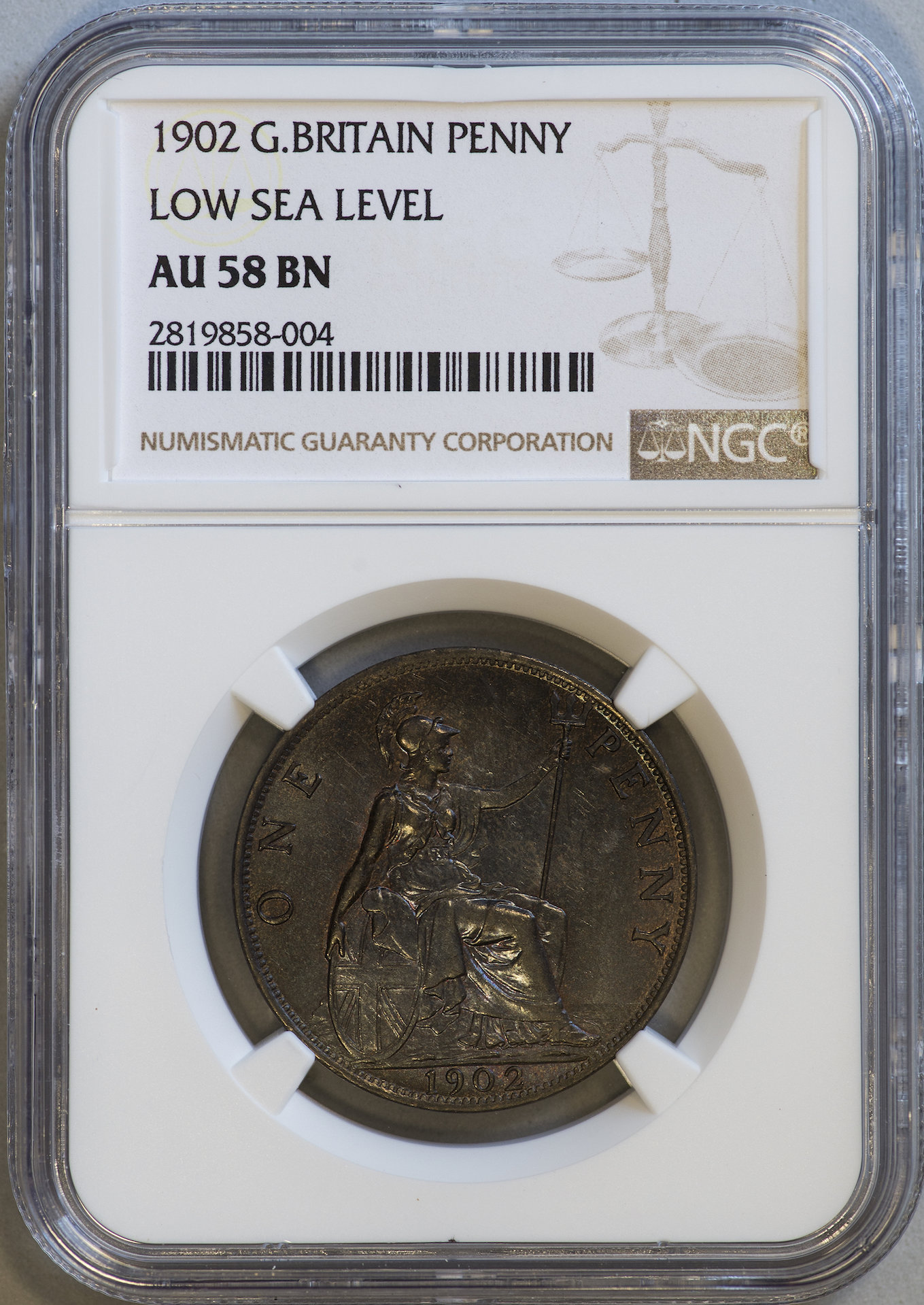 Great Britain - 1902 Penny LSL NGC AU58BN Slab - Obverse.jpg