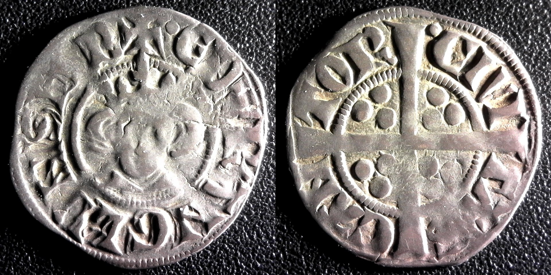 GREAT BRITAIN - EDWARD 1 - 1282-1307 penny class VI d Canterbury mint obv-side.jpg