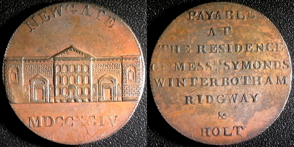 Great Britain Middlesex token, Newgate 1794 obv-side.jpg