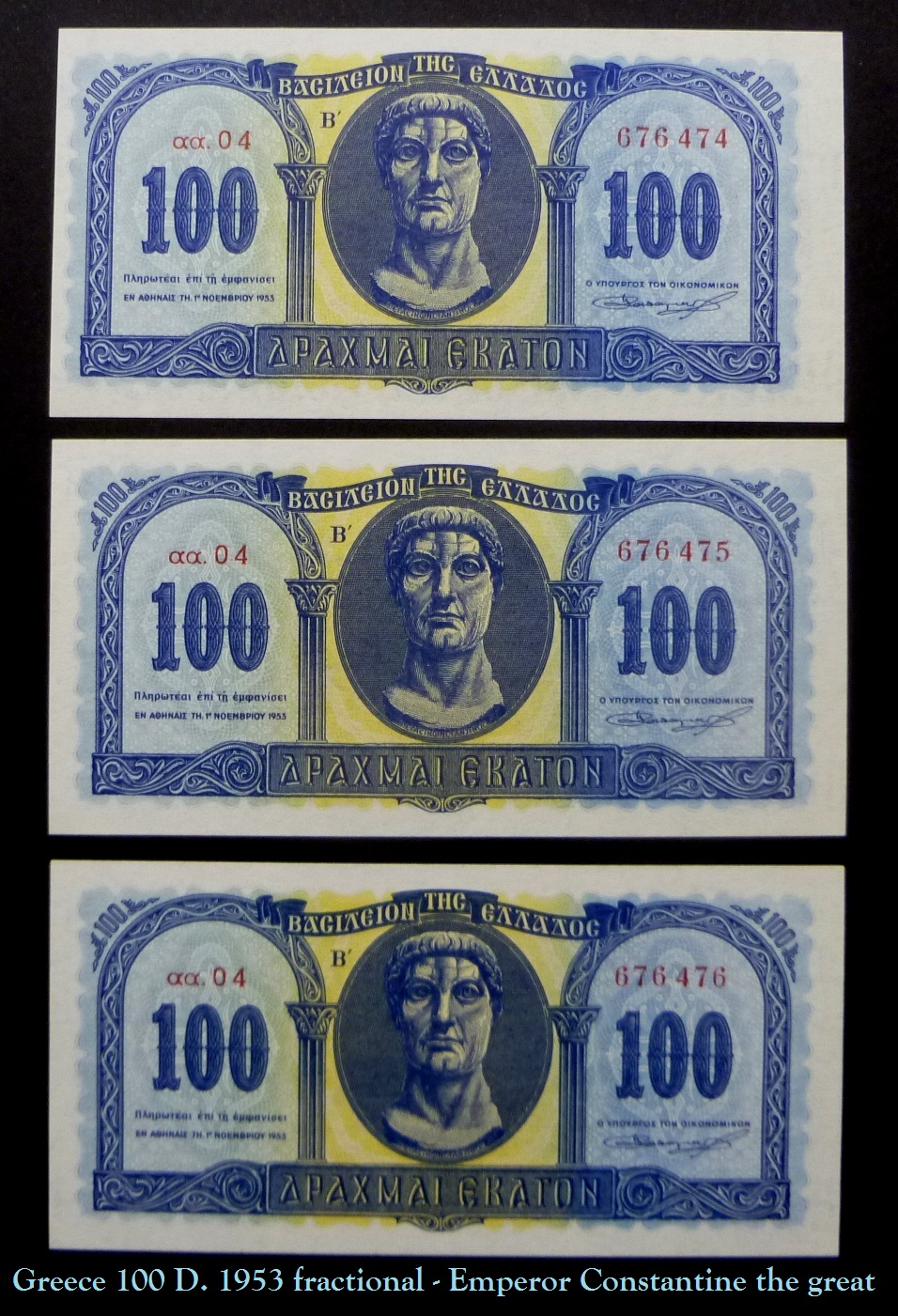 Greece 100 D. 1950 & 1953 2014-07-05 002.JPG
