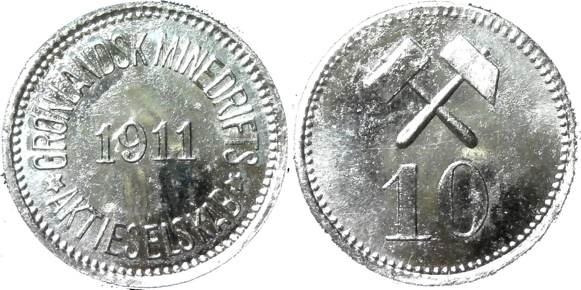 Greenland's Mining Association Company 10 Ore 1911 obv-side-cutout.jpg