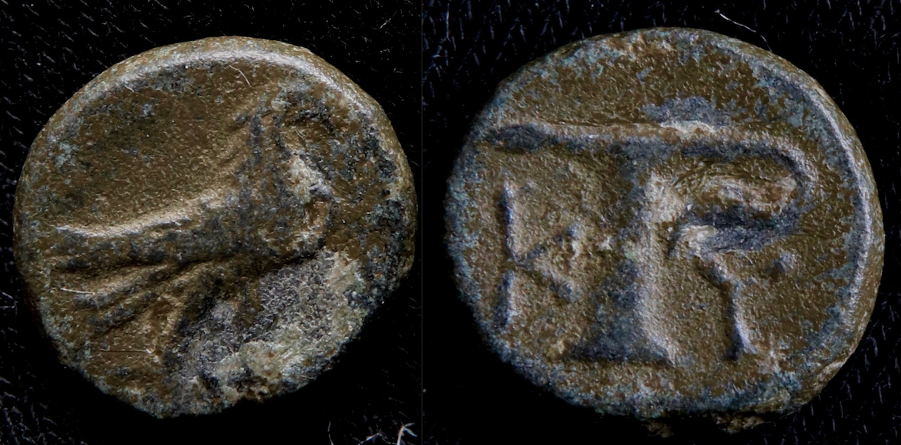 Griechen – Äolien, Kyme, AE9, Adler und Vase.png