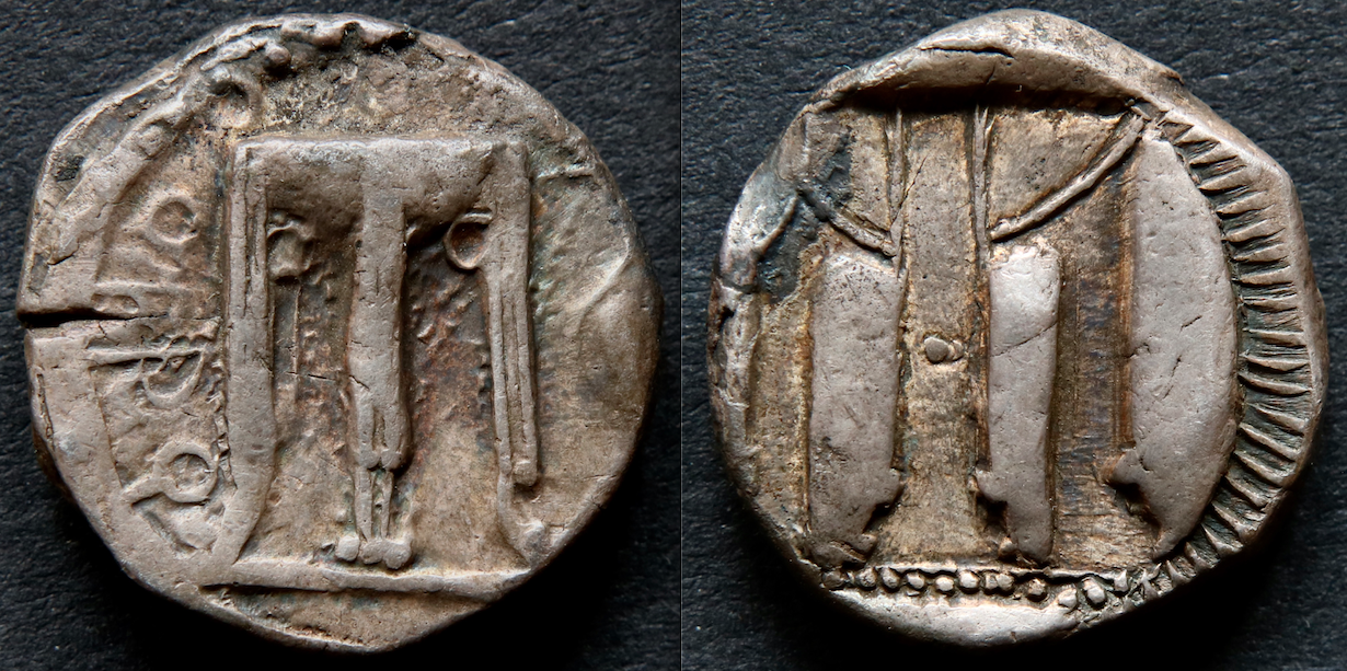 Griechen – Bruttum, Kroton, Stater, Dreifuss.png