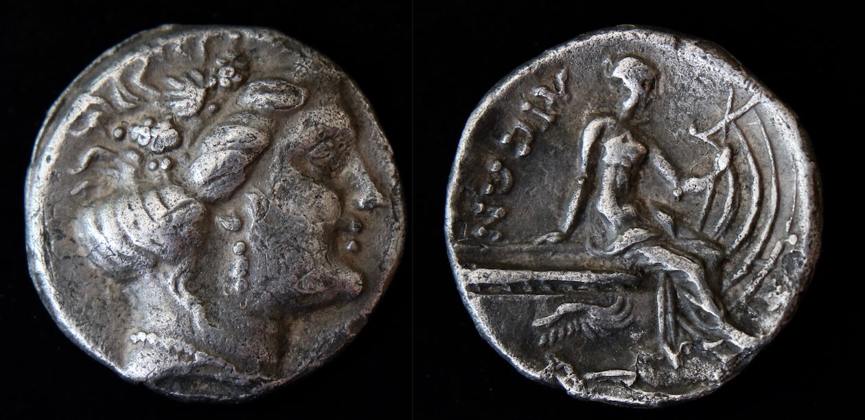 Griechen – Euboia, Histiaia, tetrobol, Nymphe.png