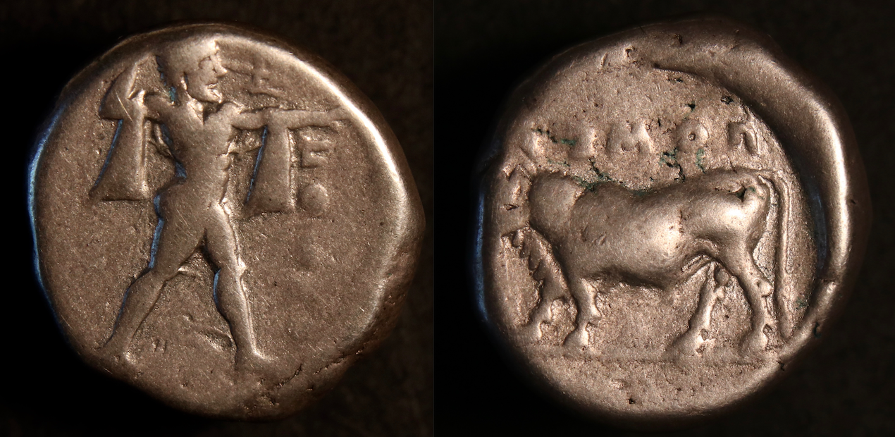 Griechen – Lukanien, Poseidonia, Nomos, Poseidon:Stier (Foto 2).png