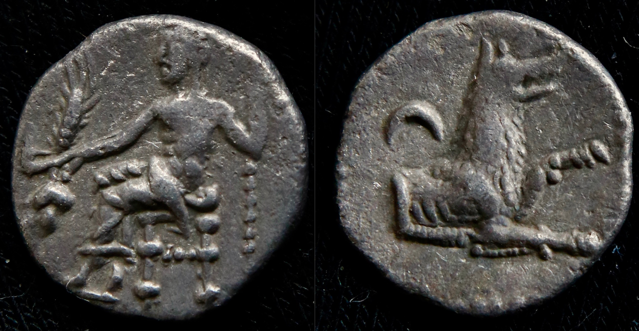 Griechen – Lykaonien, Laranda, Obolos, Baar Tars und Wolfsprotome.png