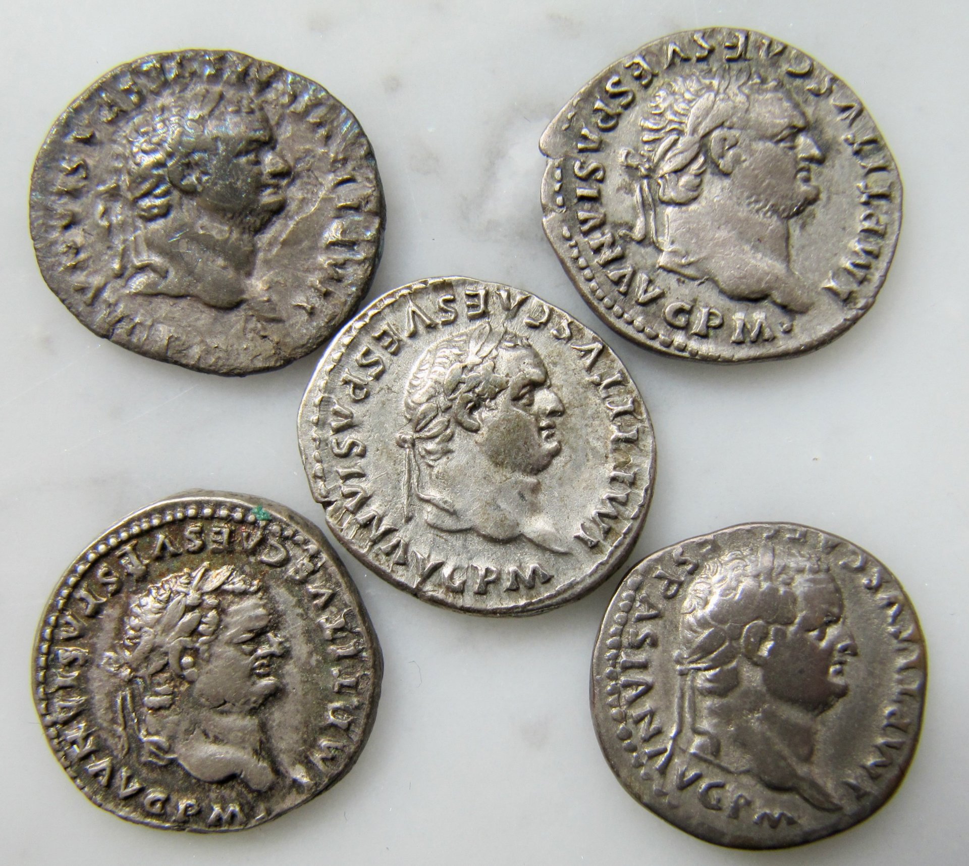 Group of five 5 denarii of Titus - OBV - 2019 - 2023 - OKP - 1.jpeg