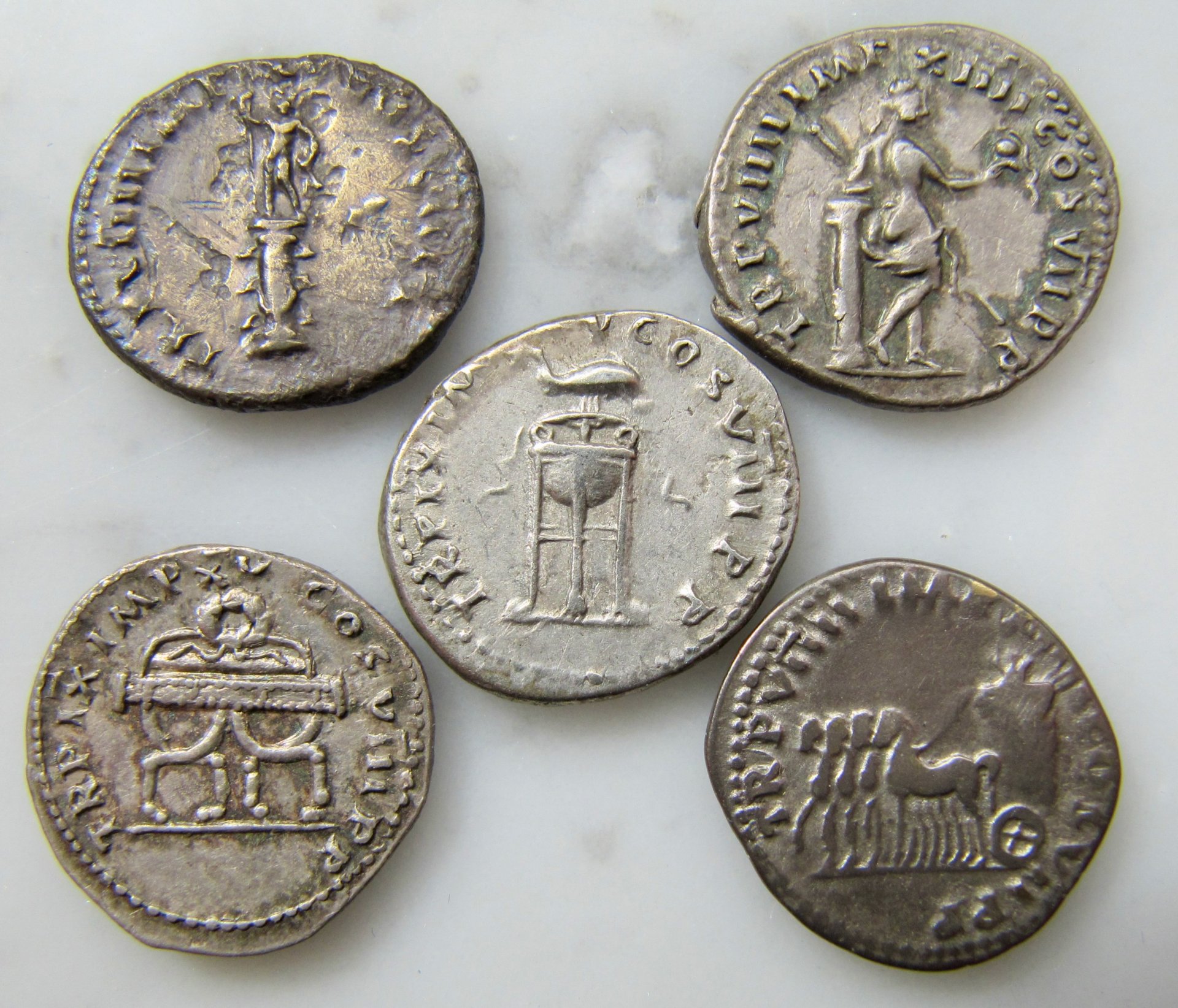Group of five 5 denarii of Titus - REV - 2019 - 2023 - OKP - 1.jpeg