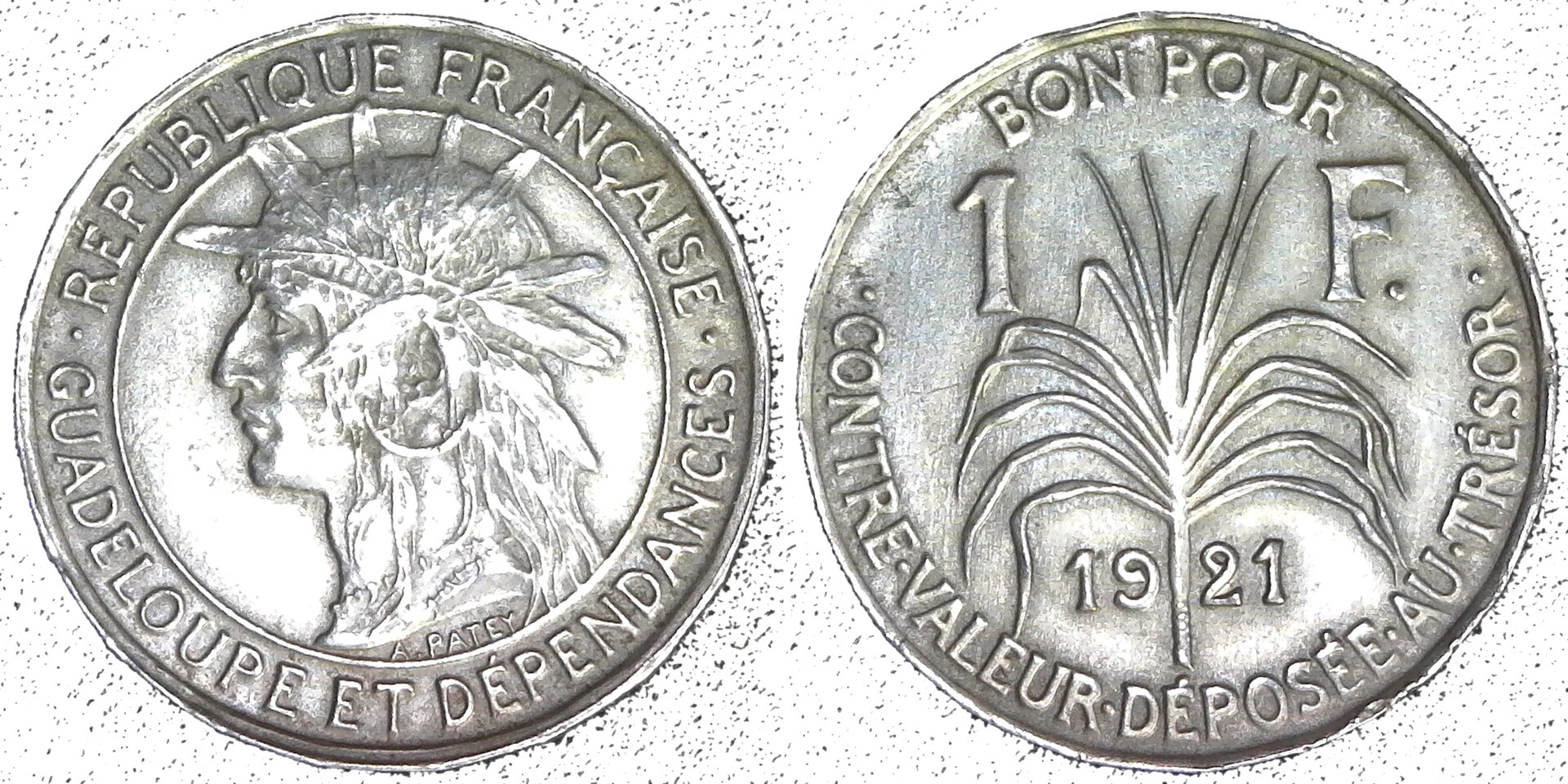 Guadeloupe And Dependencies 1 Franc 1921 obverse-side-cutout.jpg