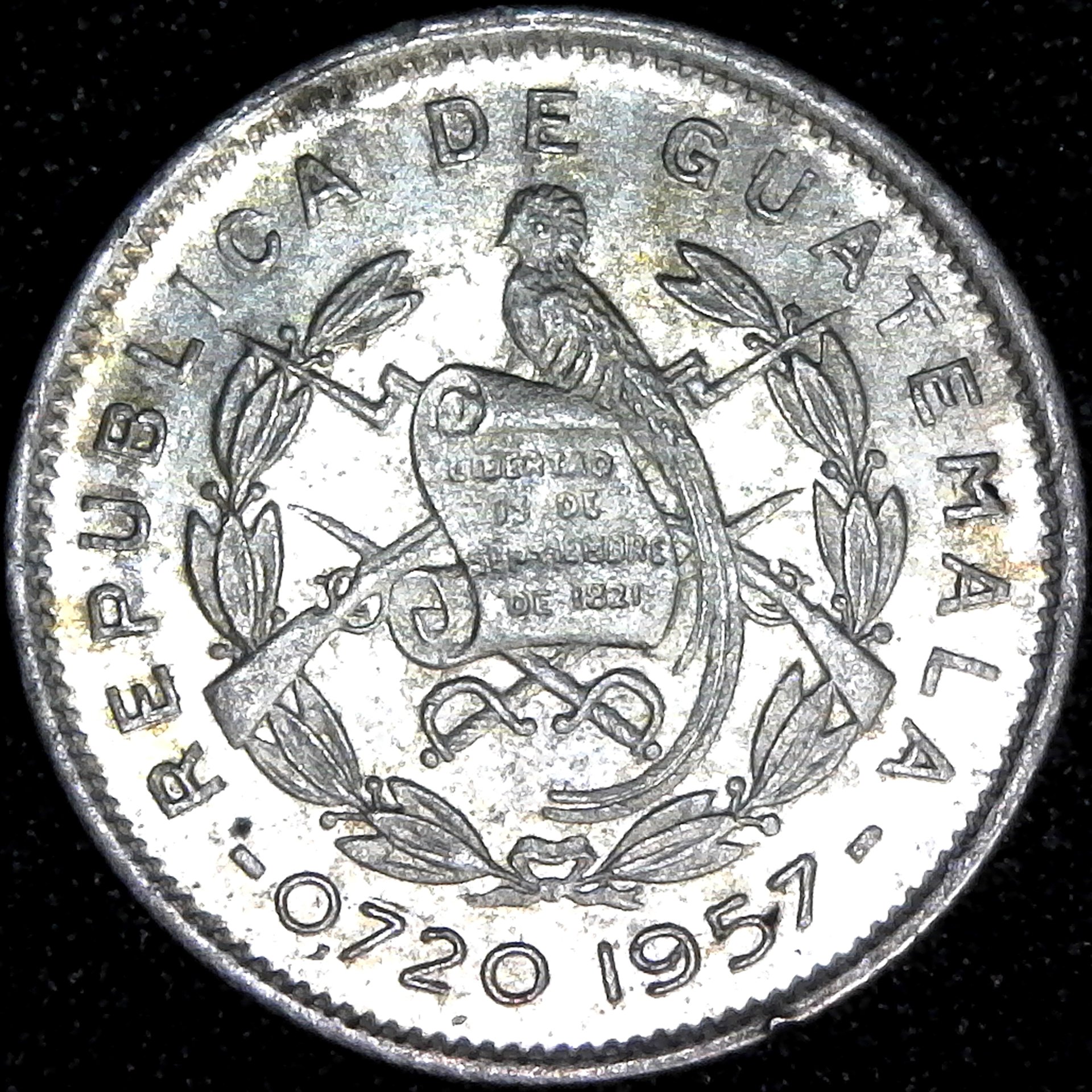 Guatemala 5 Centavos 1957 obv.jpg