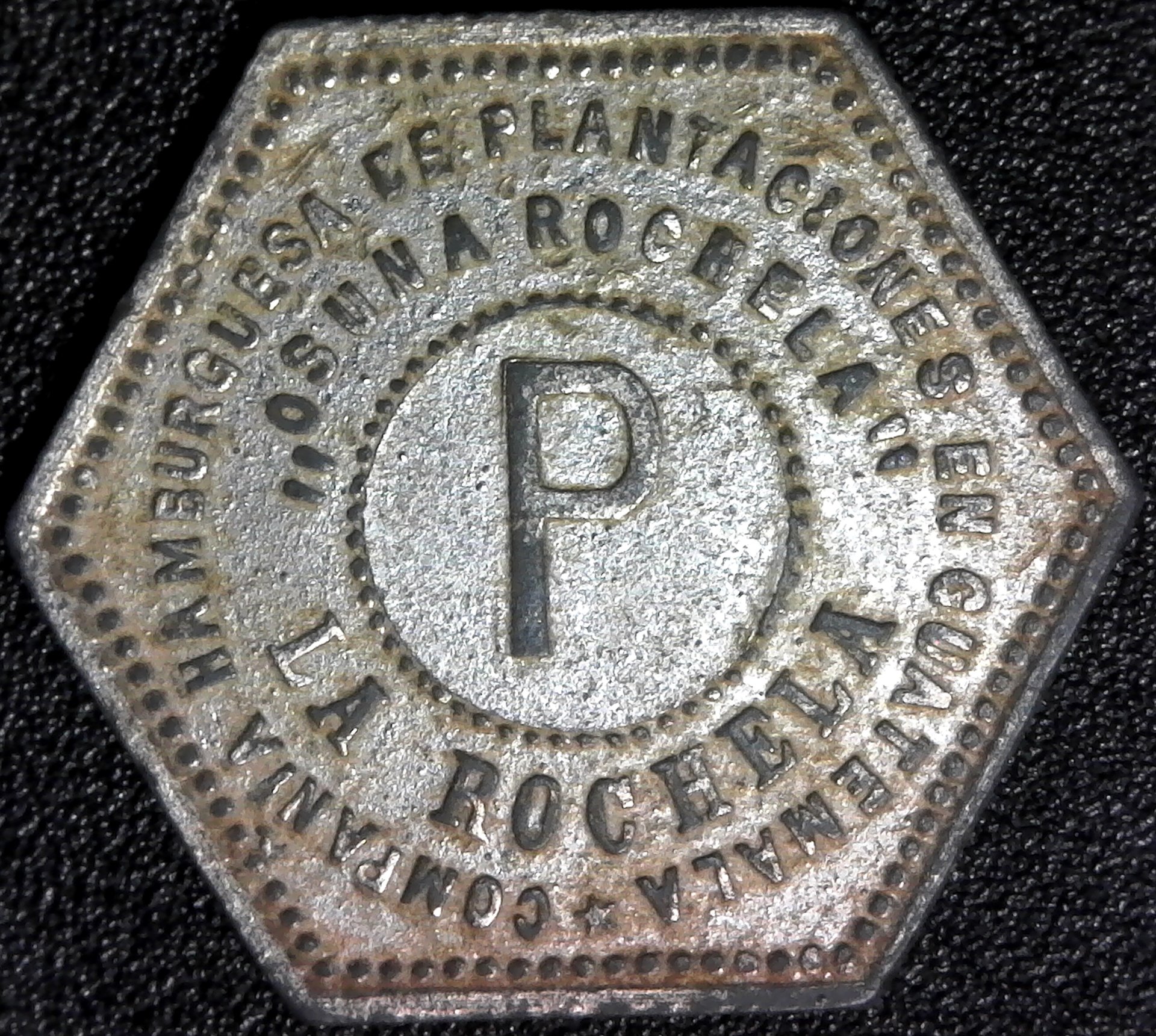 Guatemala Token c1900 Compa¤¡a Hamburguesa Coffee obv.jpg