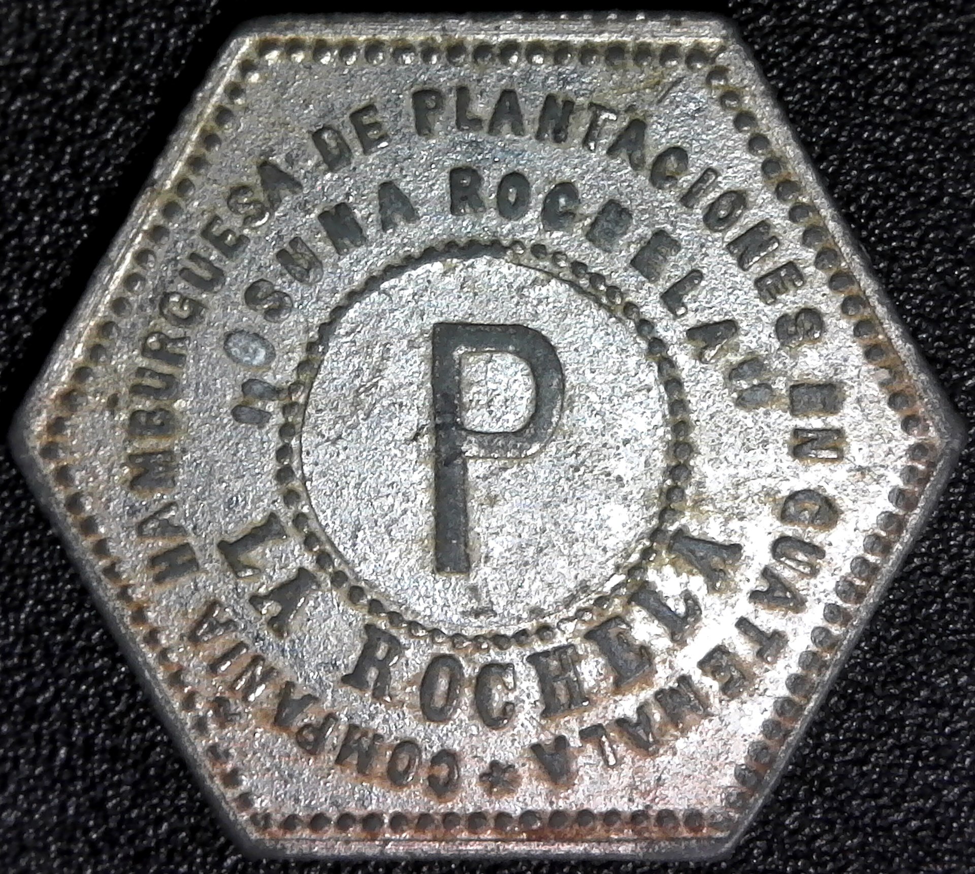 Guatemala Token c1900 Compa¤¡a Hamburguesa Coffee rev.jpg